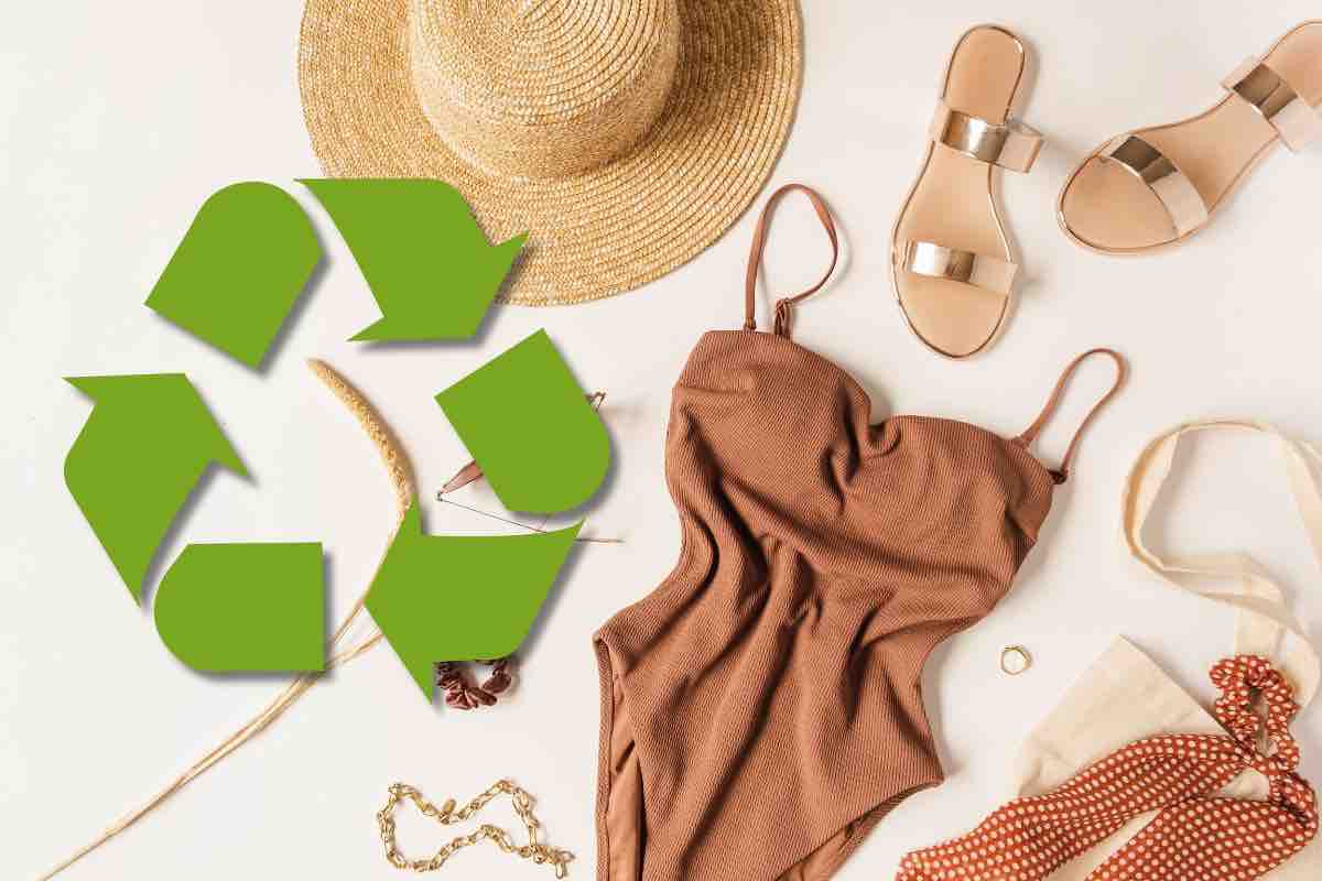 Costume da bagno con segno ecologico