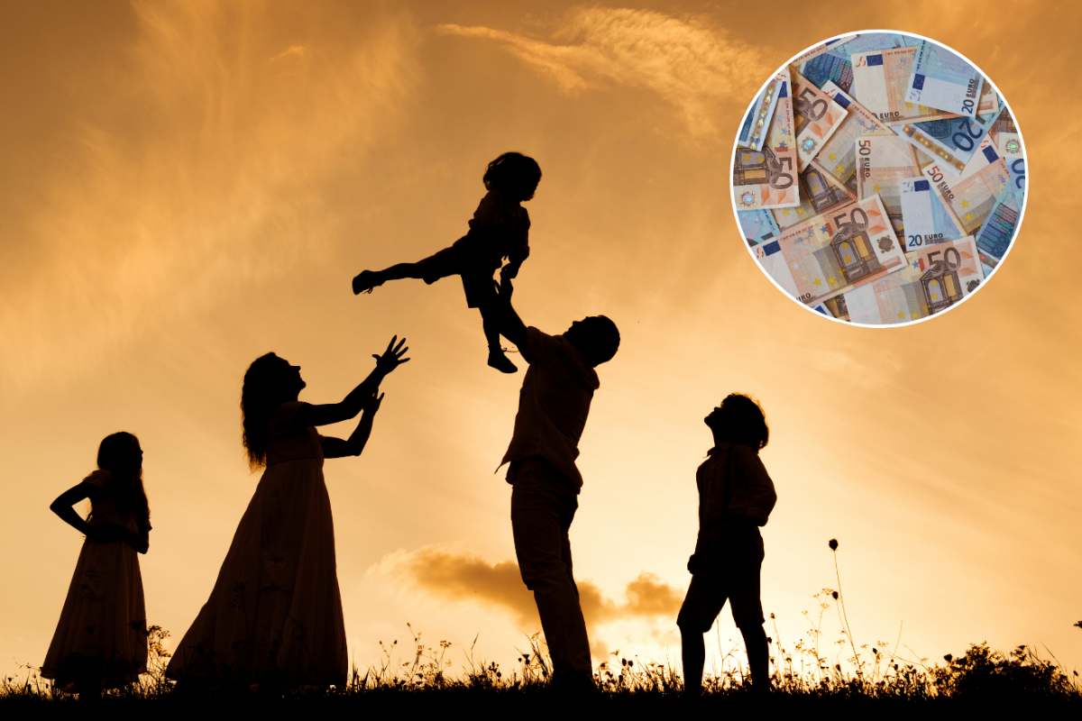 immagine di famiglia e euro