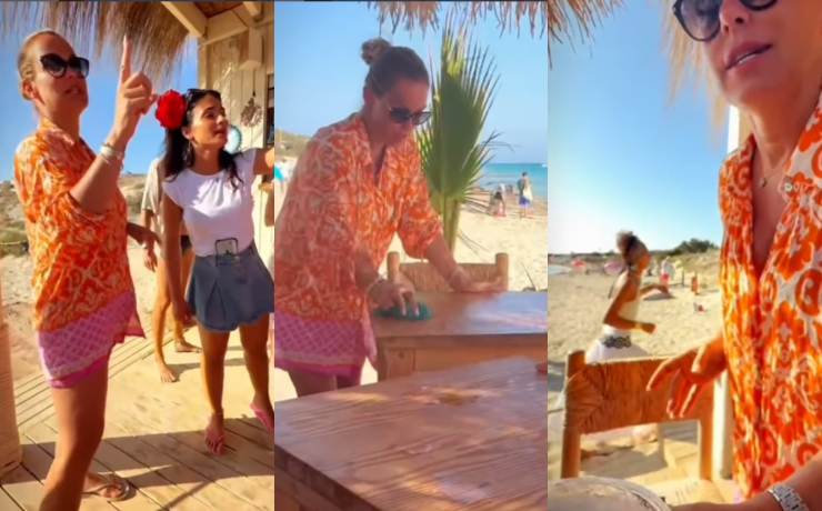 sonia bruganelli cameriera in spiaggia 